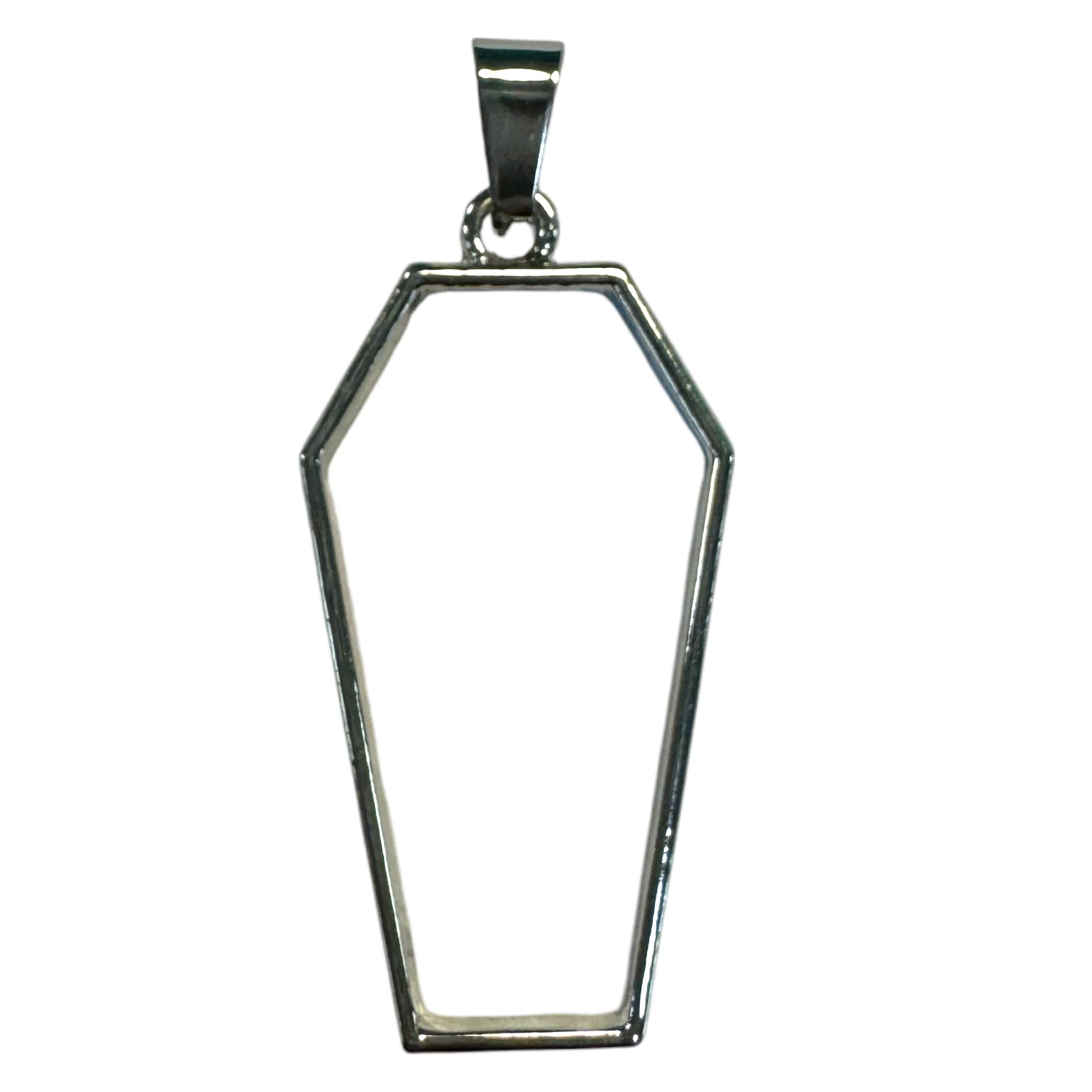 10 Pack of Coffin Shaped Open Back Pendant or Earring Bezel Blank - Image 3