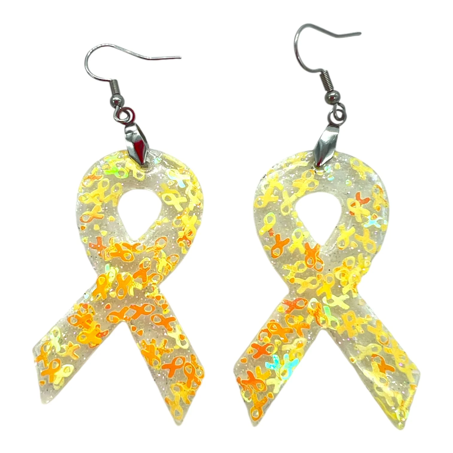 Cancer Awareness Ribbons Bundle With Confetti Holographic Glitter Shapes - Image 4