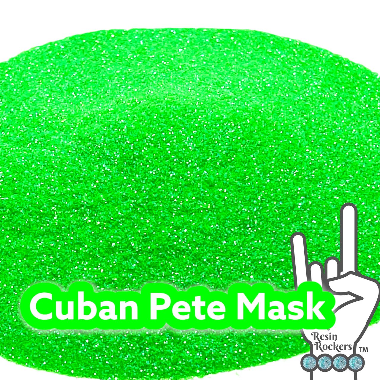 Cuban Pete Mask Fluorescent Green Iridescent Microfine Glitter