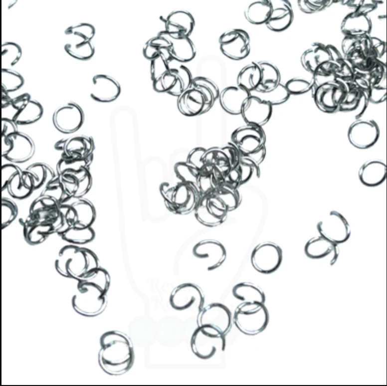 Mini Open Stainless Steel Jump Ring Shapes for Pen Charms (approx. 100) - Image 2